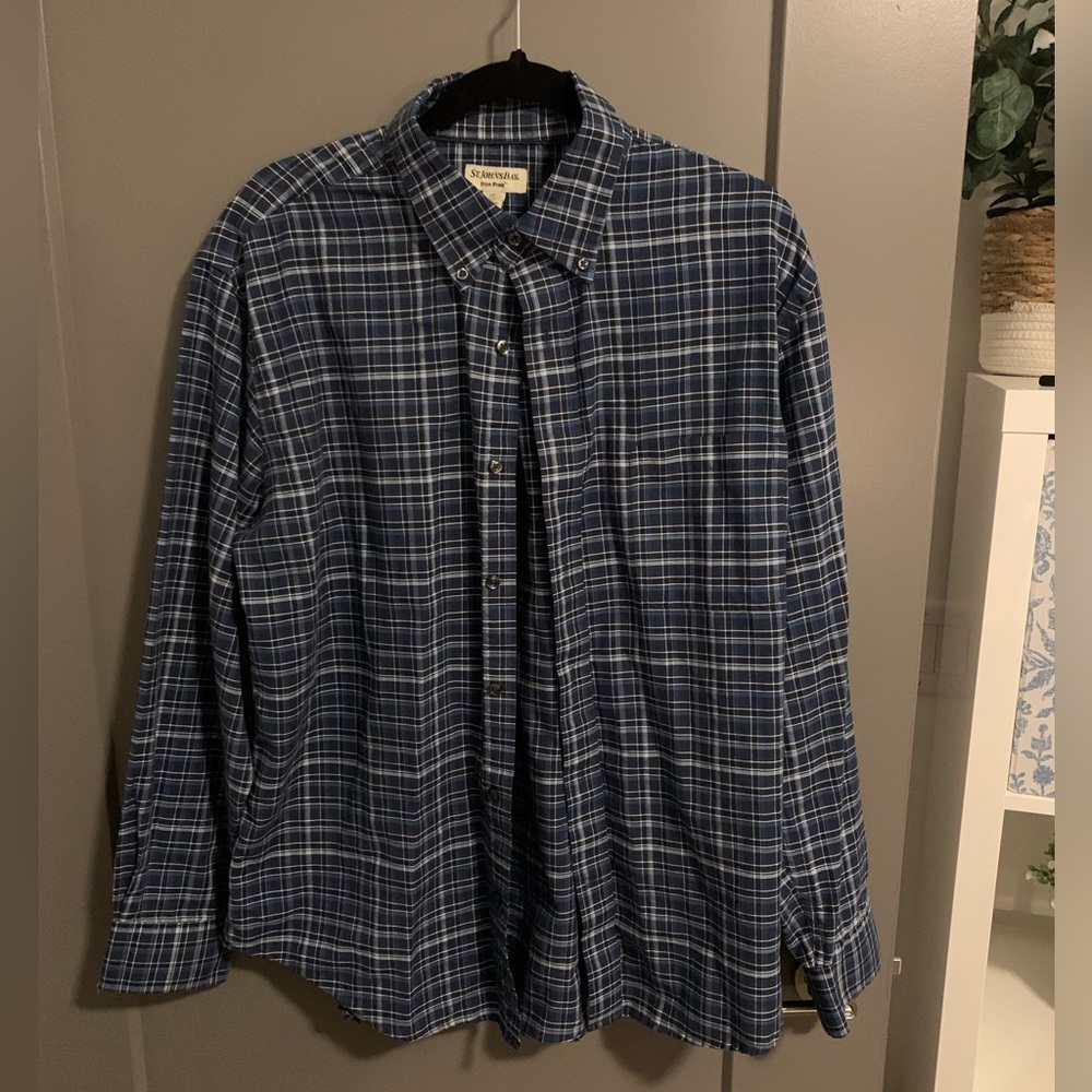 Mens St Johns Bay Iron-Free Long-sleeve Button-up